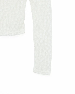 Boat neck floral lace slim top