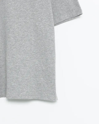 (Unisex) Two-tone layered cropped short-sleeve T-shirt