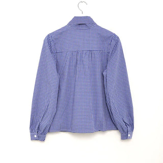 High-neck tie blouse