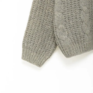 (Unisex) Winter High Neck Half-Zip Knit