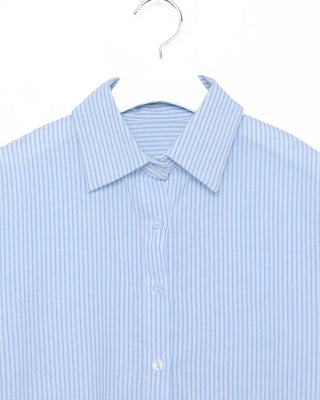 Pencil stripe half shirt