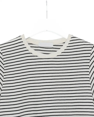 Basic single-breasted striped T-shirt
