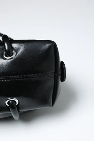 Simple faux leather shoulder bag