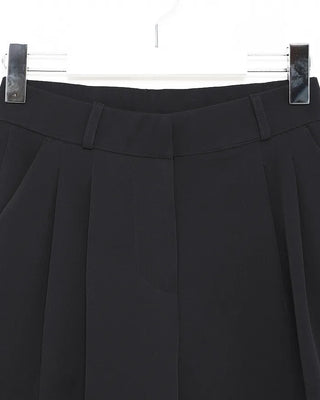 High-waisted banding pintuck slacks