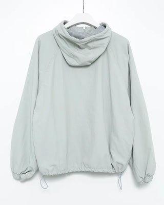 Melange-lined nylon hooded anorak