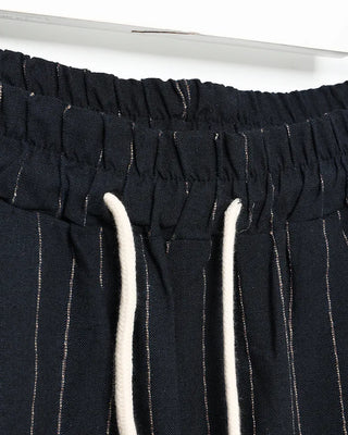 Striped wide banding pants