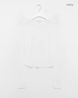 Round neck wool ribbed cut and sew