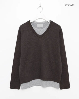 Layered V-neck knit