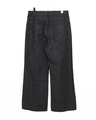 Low-pocket striped denim pants