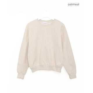 Round neck sleeve piping sweatshirt