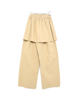 Layered wrap skirt pants