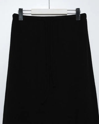 A-line ribbed long skirt