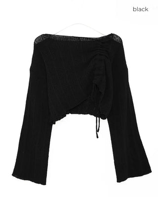 String Shirring Cropped Knit