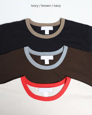 Color-blocked ringer T-shirt