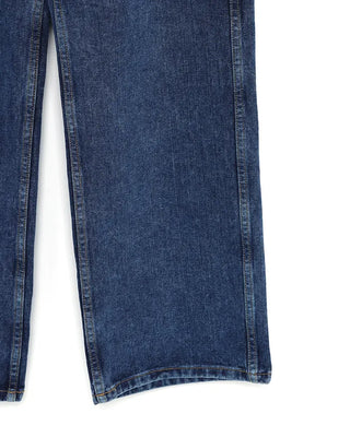Semi-wide denim pants