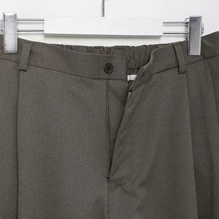 (Unisex) Two-pleat wide-leg slacks