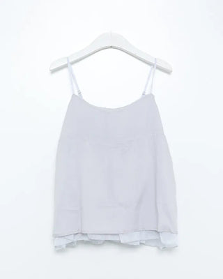 Cancan check tie set sleeveless blouse