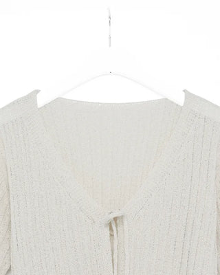 Ribbon Cropped Half-Sleeve Cardigan