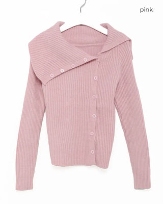 Big collar ribbed knit