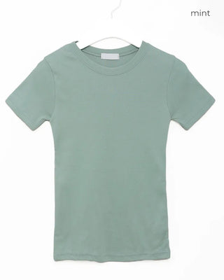 Slim Long Round Short-Sleeve T-Shirt