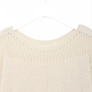 Boat neck sheer knit