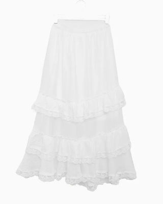 Tiered slit long skirt