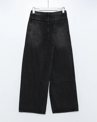 Wrap Point Wash Wide Denim Pants