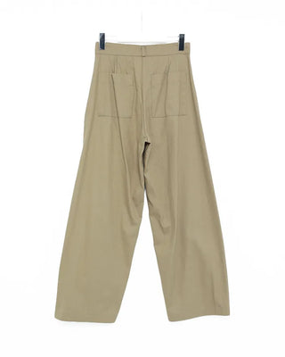 Cotton panel wide slacks