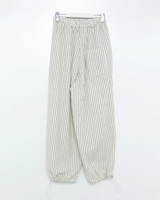 Seersucker striped wide-leg pants