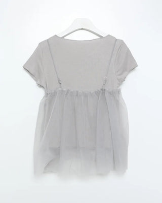 Sheer bustier & short-sleeved T-shirt set