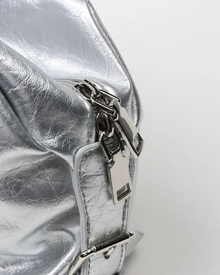 Studded belt leather tote bag
