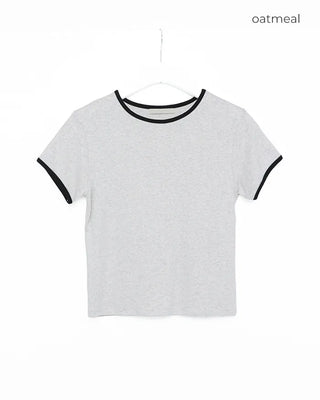 Two-tone ringer neck T-shirt