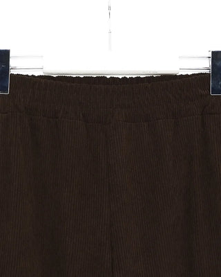 Corduroy ribbed elastic waist pants