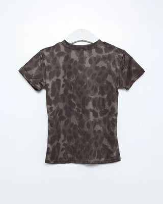 Leopard print cropped t-shirt