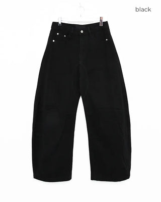 Side-tuck washed denim pants
