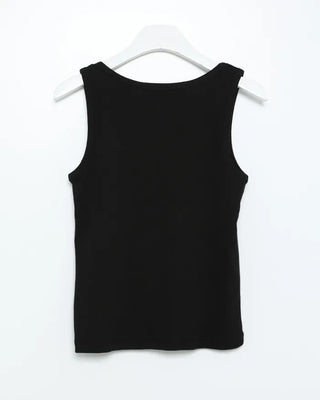 Square neck ribbed sleeveless top