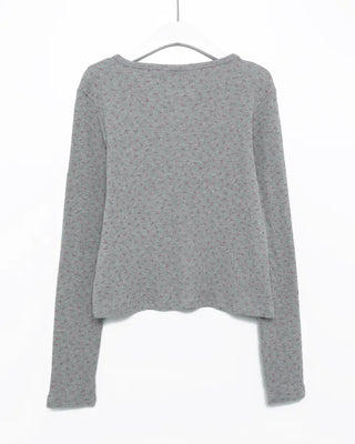 Mini Flower Henley Neck Thermal Cut and Sew
