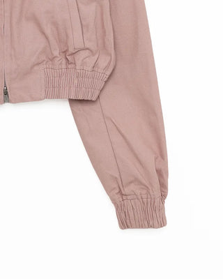 Slash pocket two-tone double-zip jacket