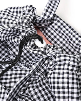 Checkered frill shoulder bag