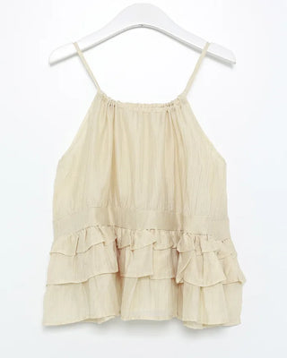 Frilled hem chiffon blouse