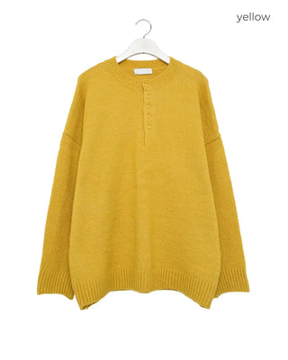 Henley neck oversized knit