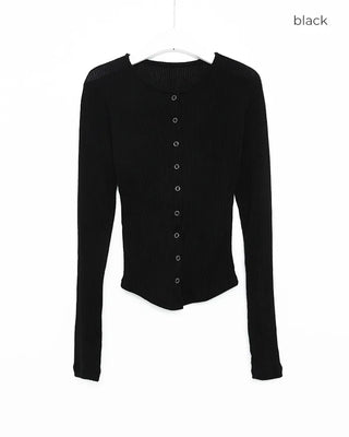 Slim-fit ribbed knit cardigan