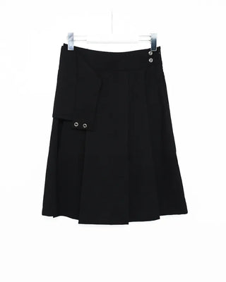 Rivet Pleated Midi Skirt