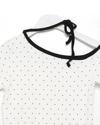 Dot Unbalanced Half-Sleeve T-Shirt