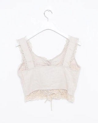 Lace hem cropped sleeveless bustier
