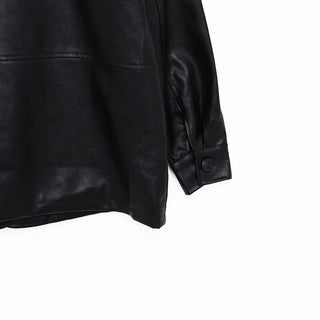 Loose-fit leather jacket