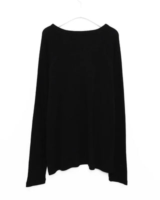 Asymmetrical slit button long T-shirt