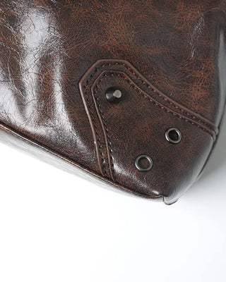 Vintage leather one-shoulder square bag