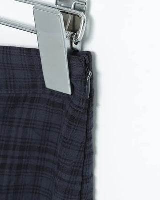 Soccer check back slit long skirt
