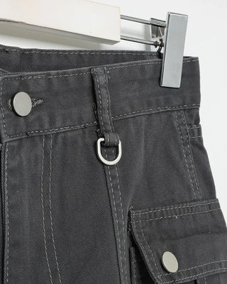 Semi-wide bootcut basket pants